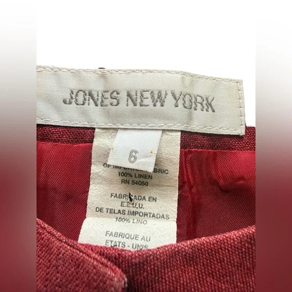 Jones New York Red Linen Sleeveless Blouse Size 6 Minimalist - Picture 7 of 8
